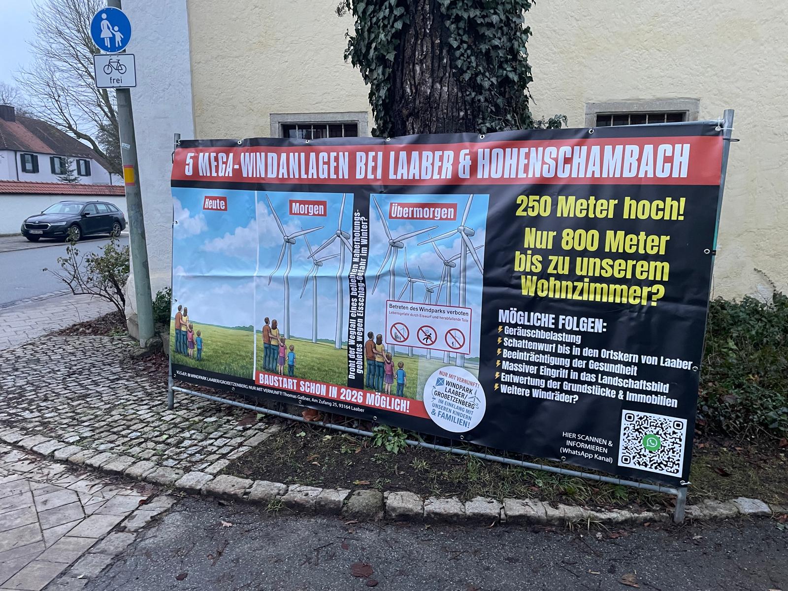 Banner der Bürgerinitiative Gegenwind Laaber